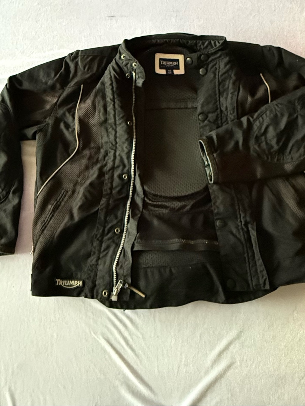 Triumph Black Riding Jacket with Snap Collar